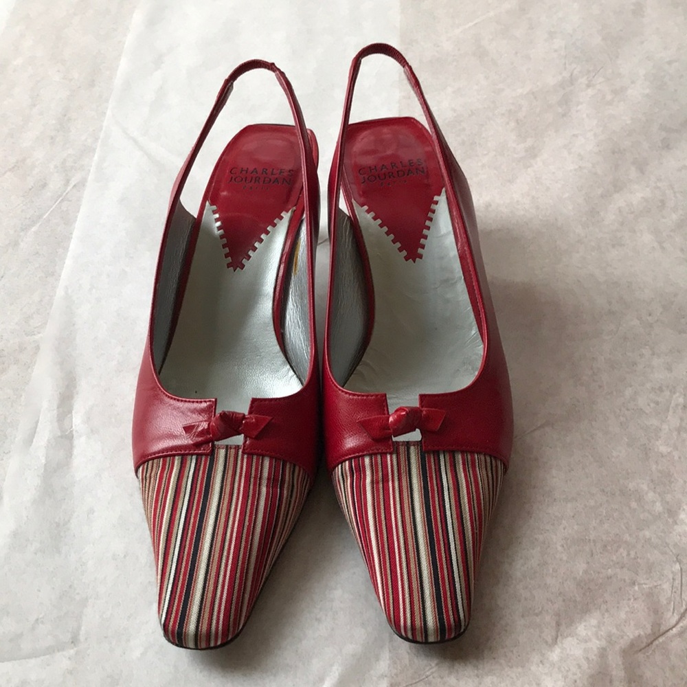 Charles Jourdan slingback red size 7 med. width